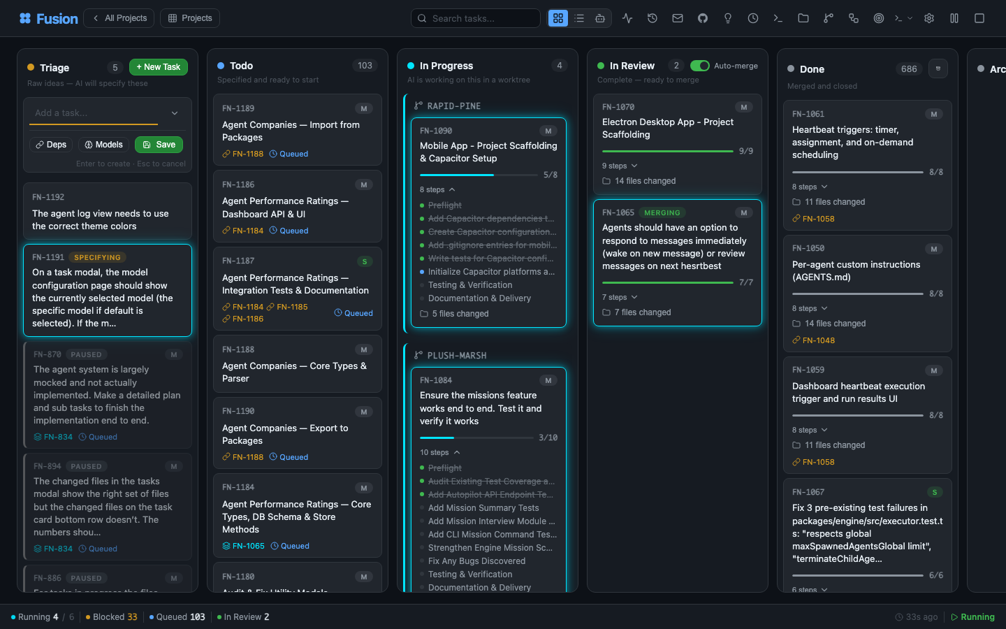 Fusion dashboard