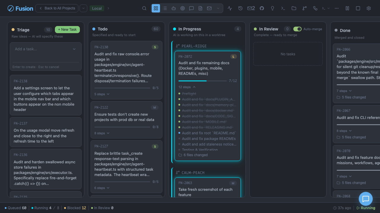 Fusion Dashboard Overview